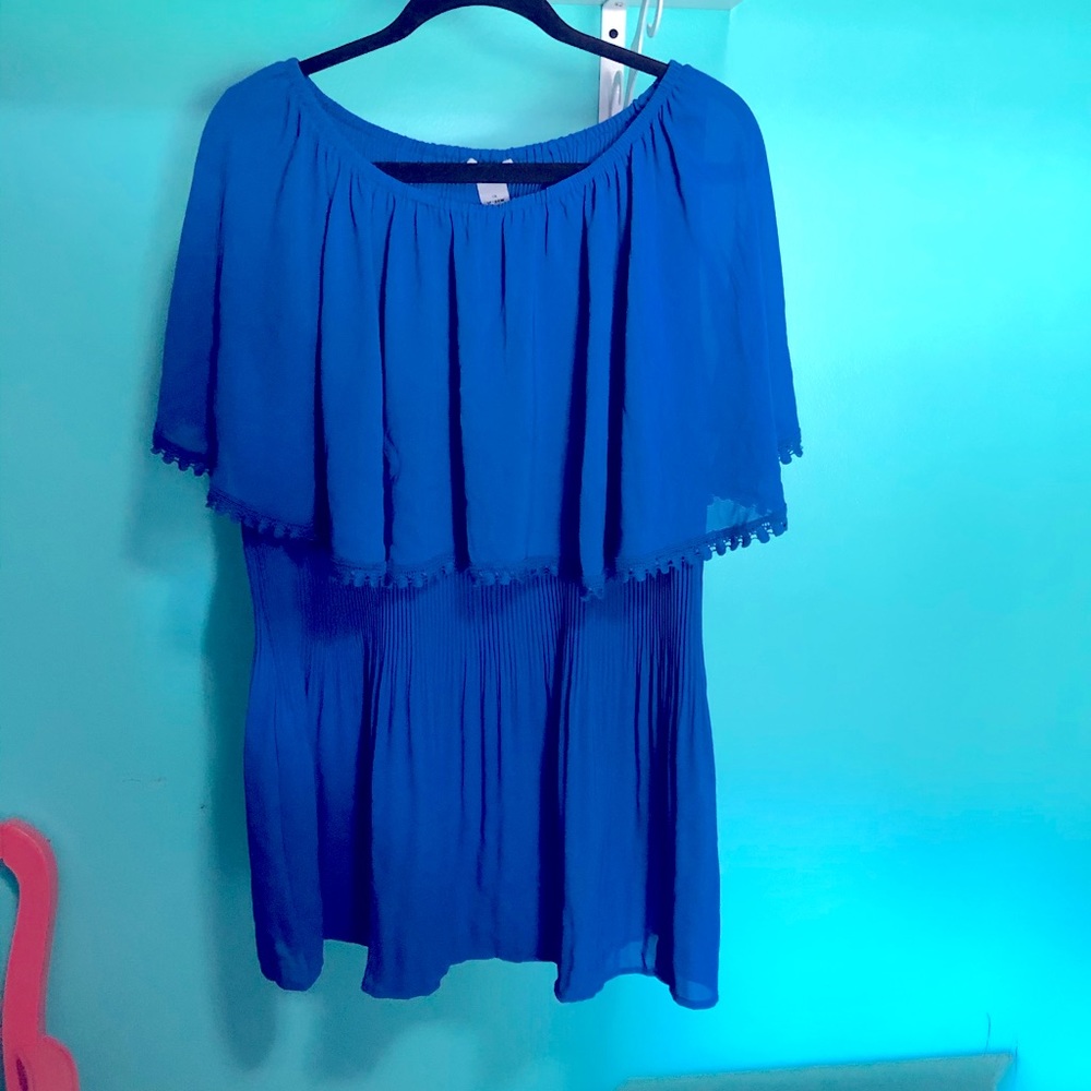 Catherine’s Blue Off-The-Shoulder Blouse